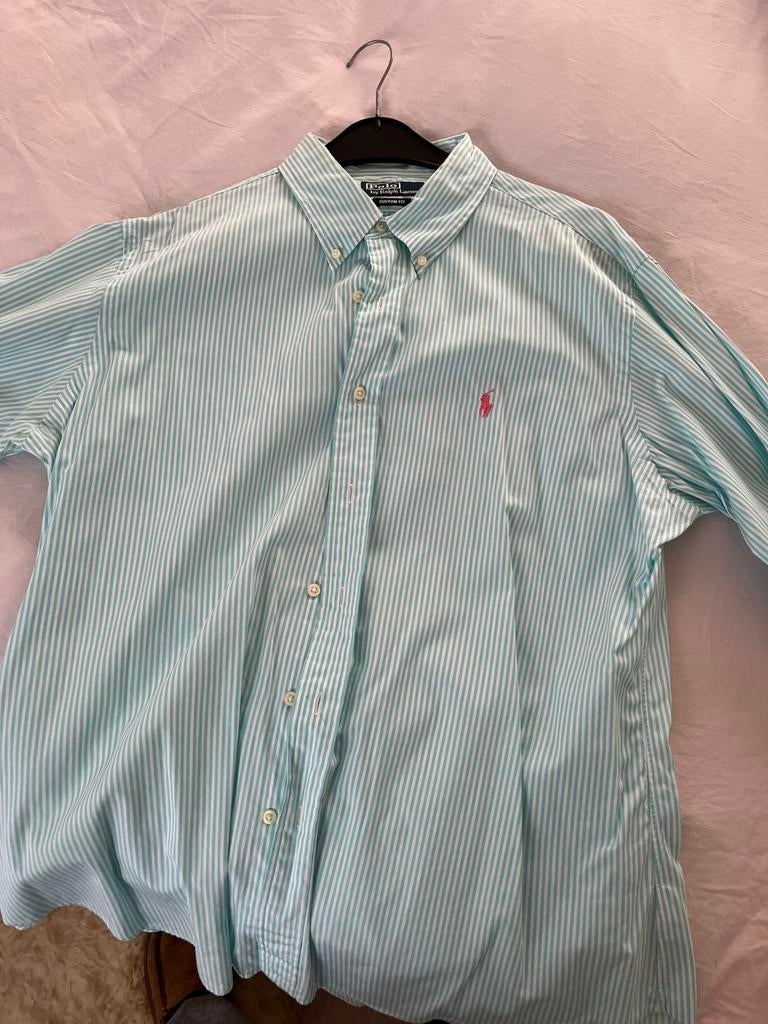 Groen wit r l hemd, Ophalen of Verzenden, Gedragen, Wit