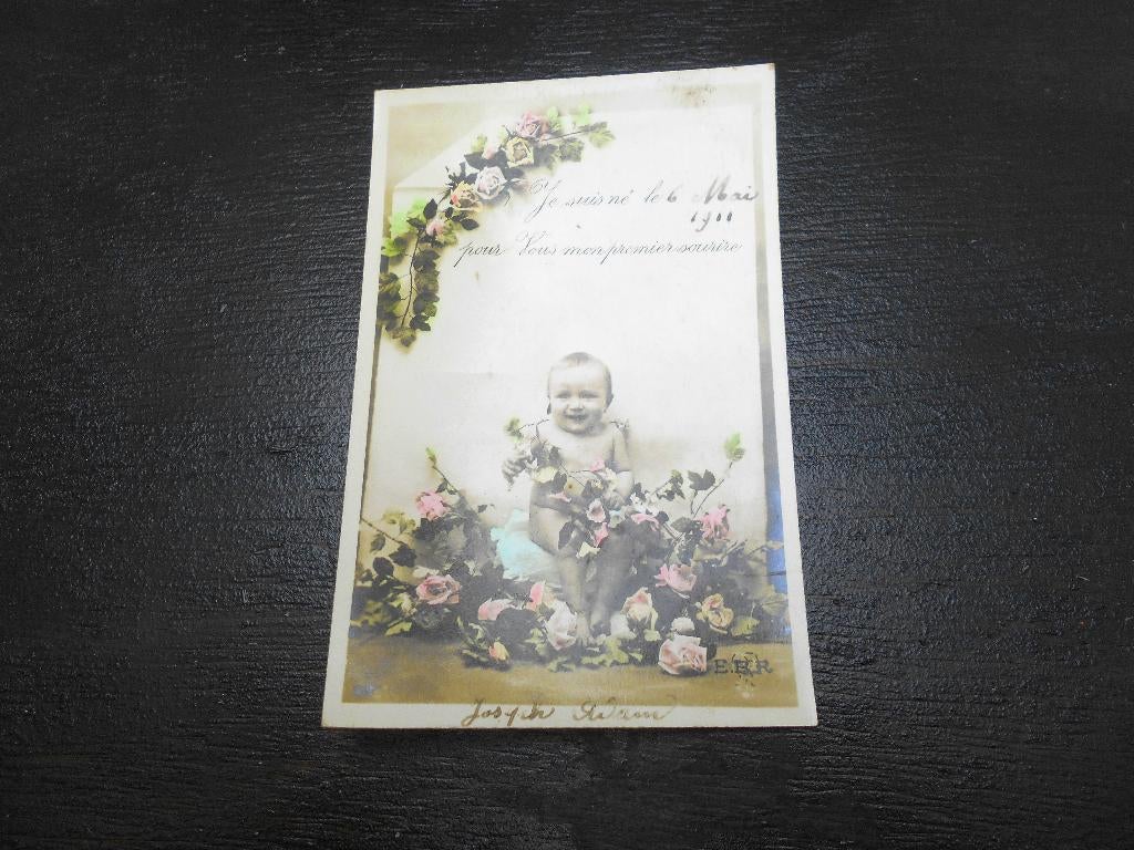 carte postale ancienne faire part naissance bébé 1900, Enlèvement, Avant 1970, Carte de naissance