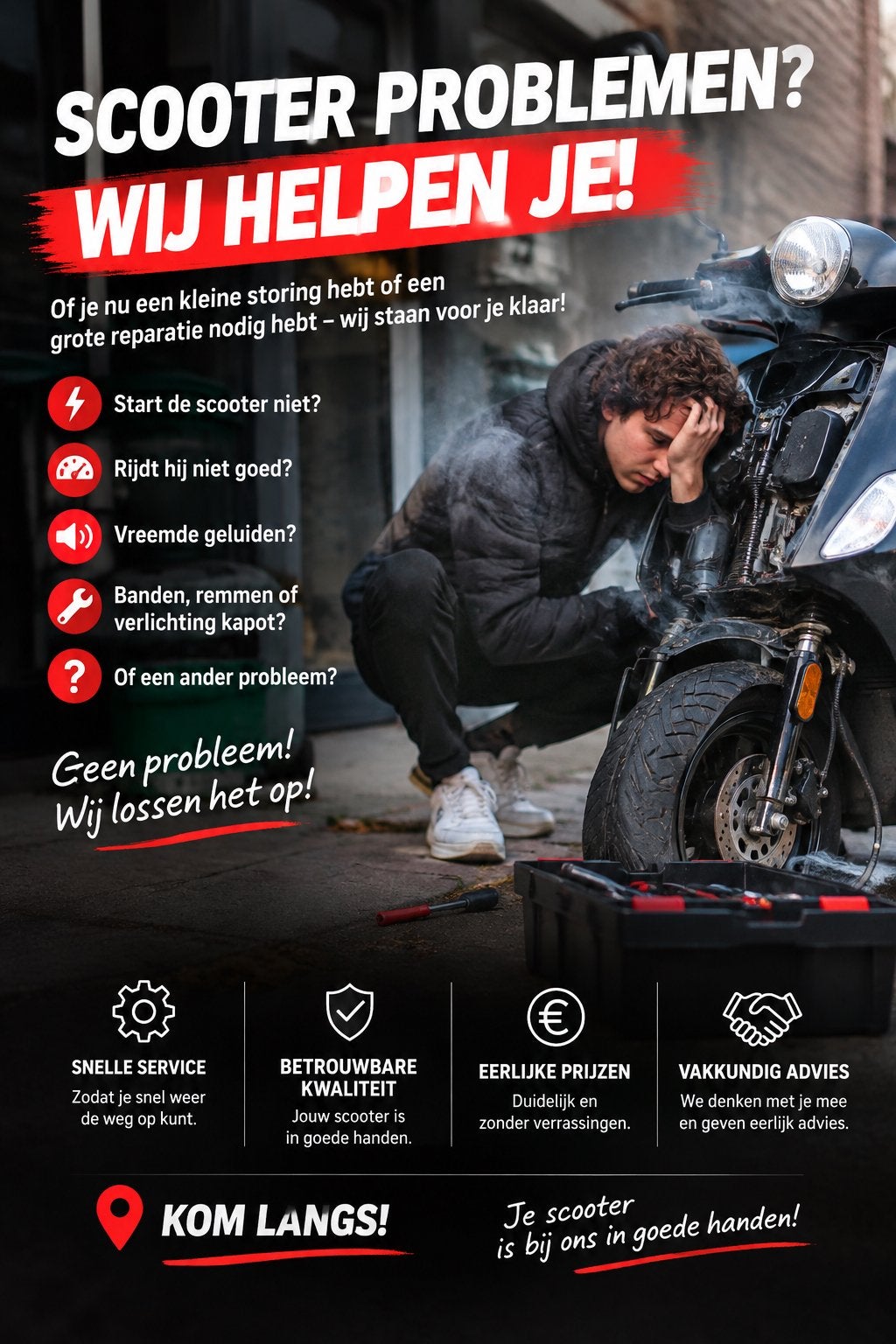 Scooter problemen? Ik help je, Ophalen of Verzenden