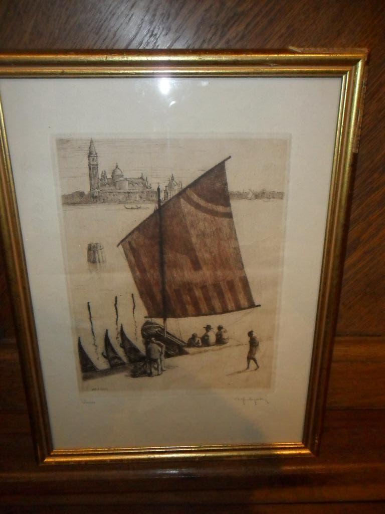 Eau forte d'Alfred Martin (Liège 1888 -Stavelot1950), 33 cm, Eau-forte, Enlèvement ou Envoi, 43 cm