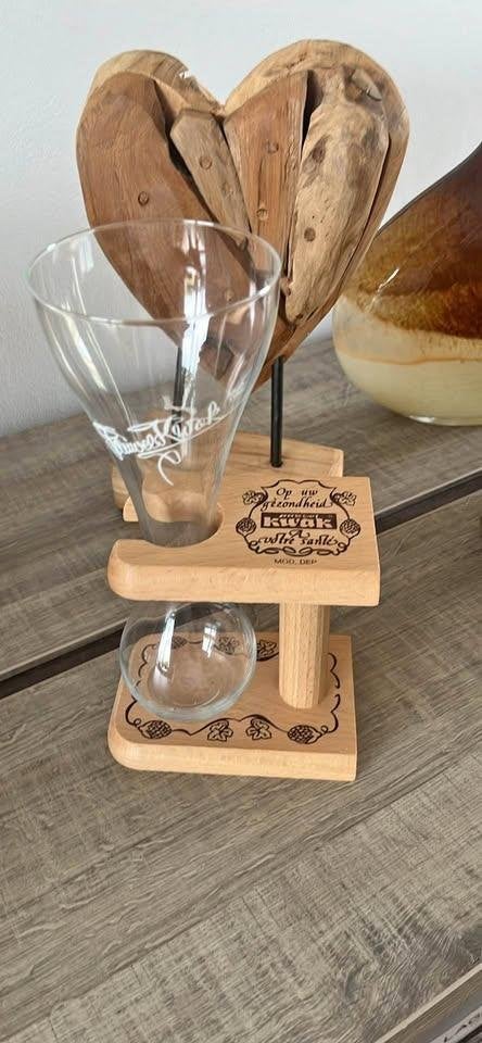 6 verre à PAUWEL KWAK AVEC SUPPORT EN BOIS, Collections, Enlèvement, Neuf, Verre ou Verres