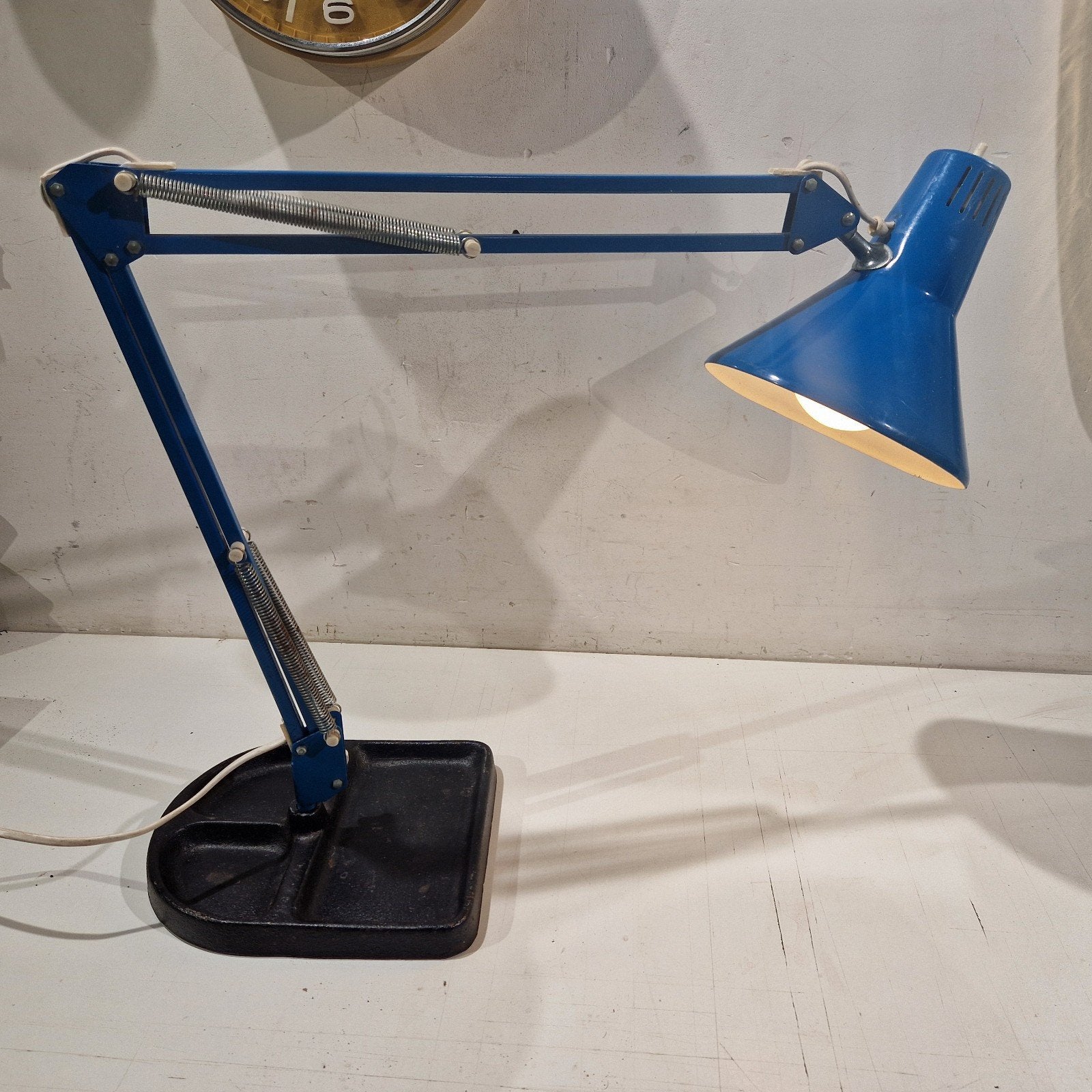 LAMPVOET ikea uit GIETIJZEREN  met industriele LAMP RETRO B, Ophalen of Verzenden