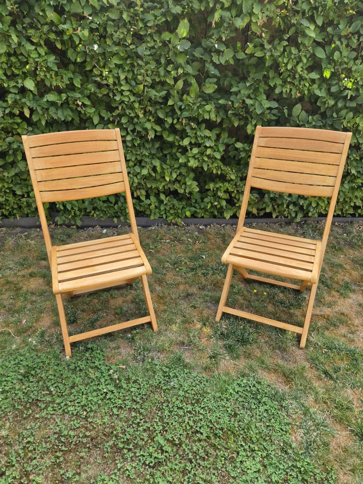 2 chaises en teck, Jardin & Terrasse, Enlèvement, Comme neuf, Bois, Pliant