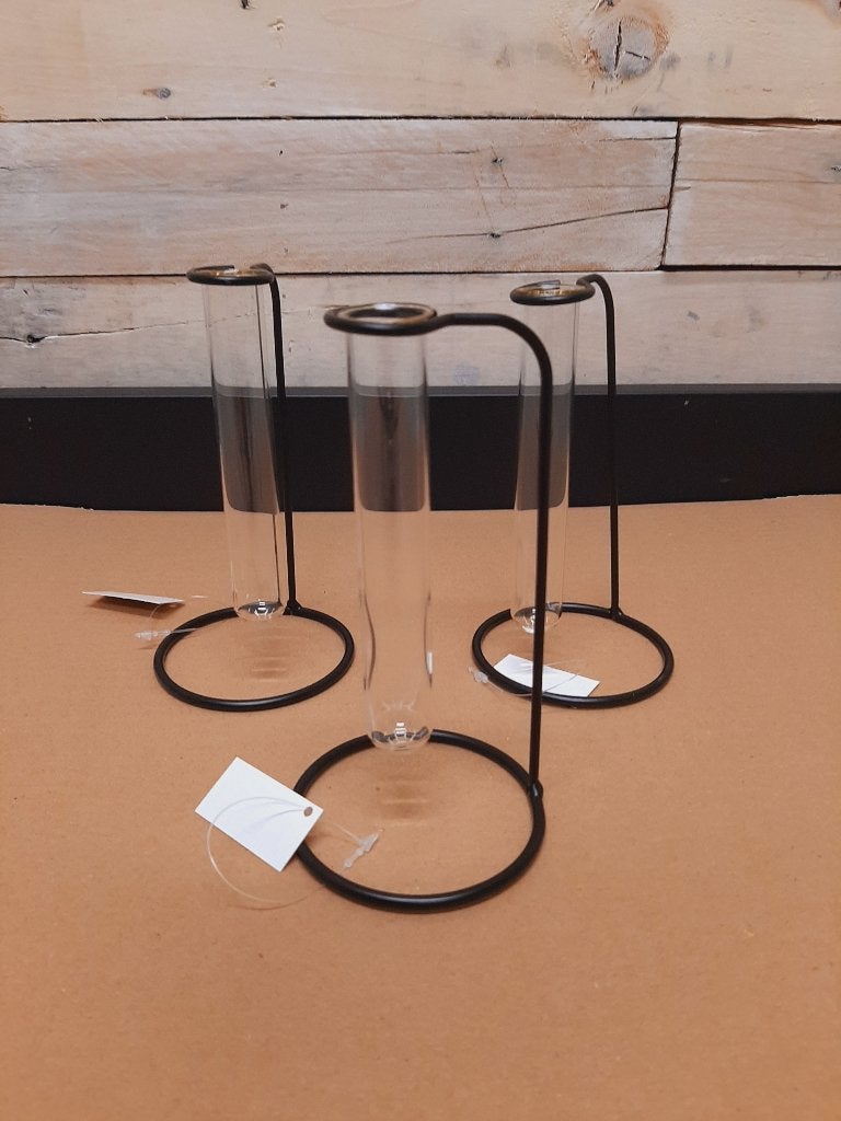 Vaasjes/buisjes met staander, Ophalen, Geschikt voor droogbloemen, 14 cm, Nieuw