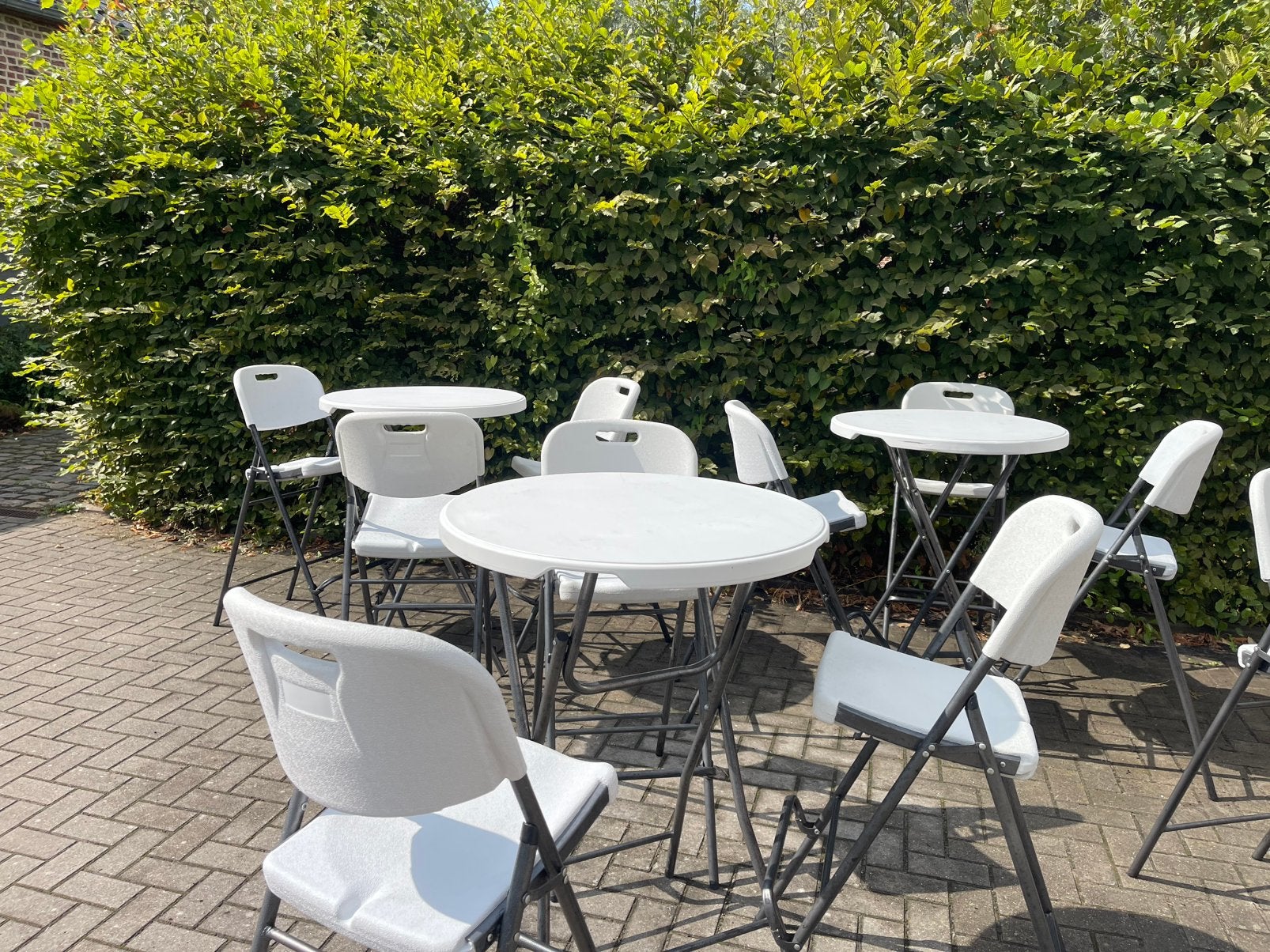 4 klaptafels + 12 klapstoelen – horeca/feest/evenement, Tuin en Terras, Ophalen, Zo goed als nieuw