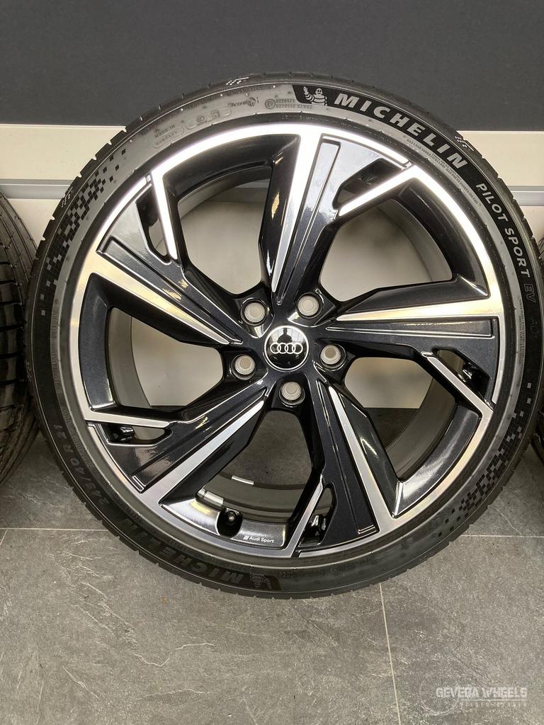 21” originele Audi A6 Etron velgen + banden breedset 5x130, Pneus et Jantes, 245 mm, Véhicule de tourisme, Pneus été