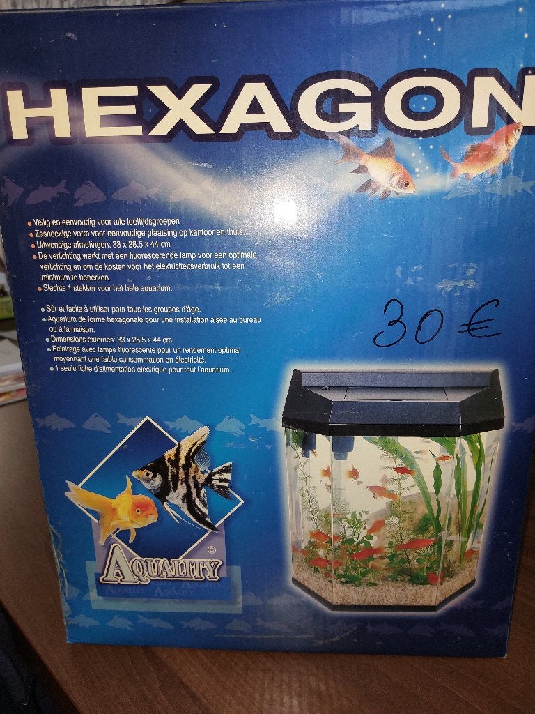 Aquarium neuf hexagonale  avec éclairage, Neuf, Enlèvement ou Envoi, Aquarium vide, Autres marques