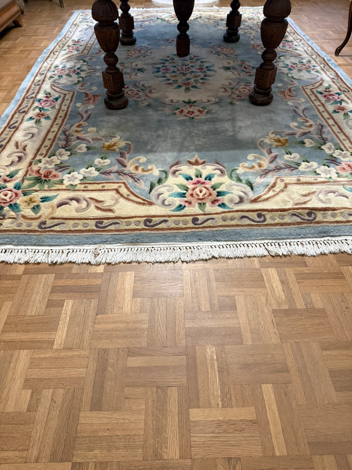 Vintage Chinees wollen vloerkleed, 200 cm ou plus, Klassiek als modern, 150 à 200 cm, Enlèvement