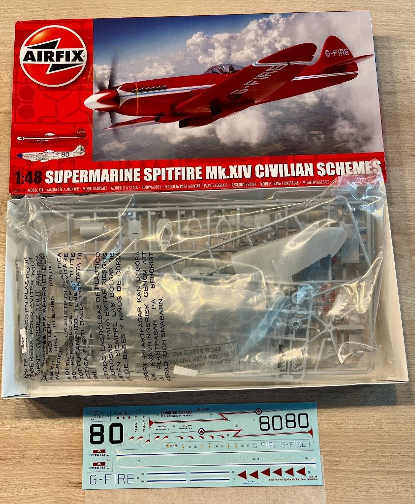 Spitfire MK.XIV Civilian Schemes 1/48 Airfix A05139, Enlèvement, Neuf, Plus grand que 1:72, Avion