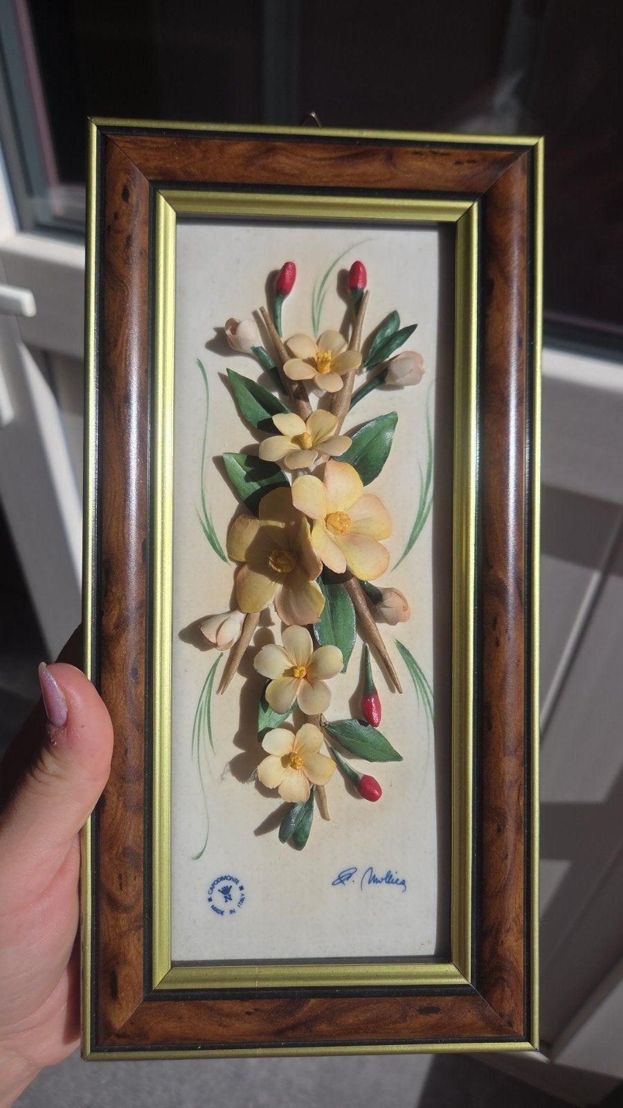 Prachtig Italiaans Capodimonte Bloemenschilderij (3D), Ophalen of Verzenden
