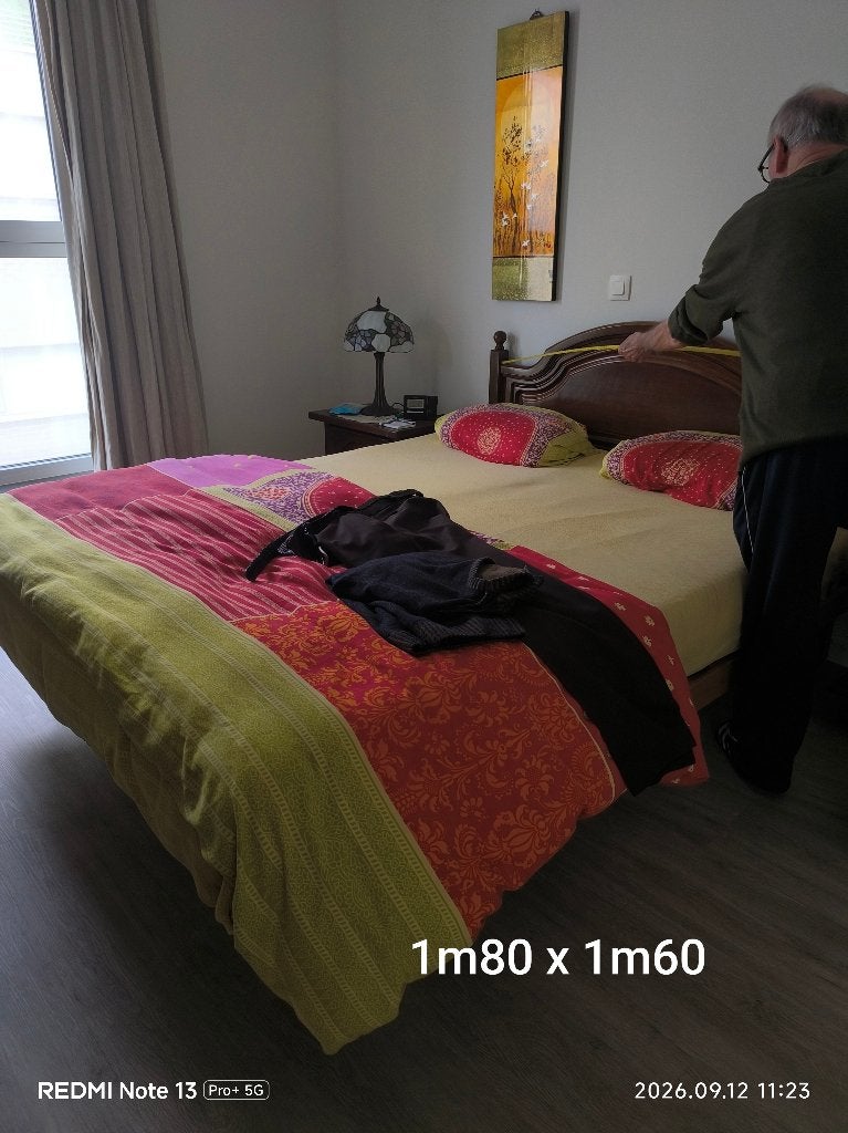 bed, Ophalen, Bruin, Tweepersoons, 190 cm of minder
