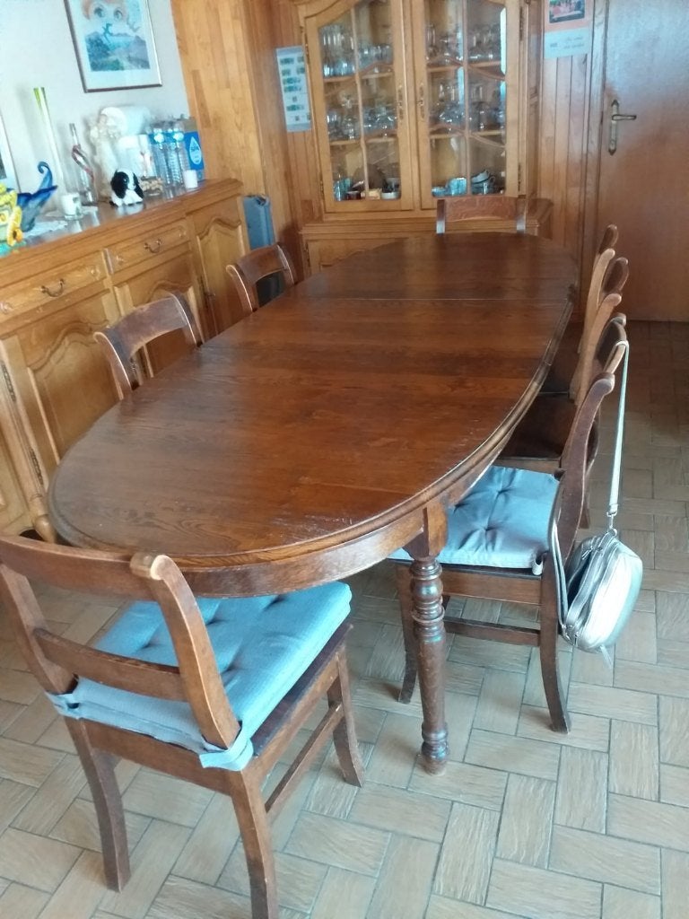 CHAISES ET TABLE DE HERVE, Brun, Enlèvement, HERVE, Bois