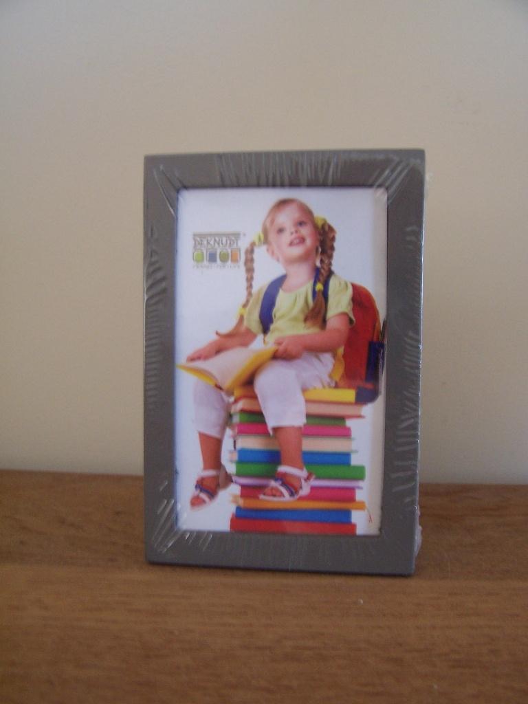 ️ Porte-stylo avec cadre photo - neuf - aspect bois taupe, Enlèvement ou Envoi, Neuf