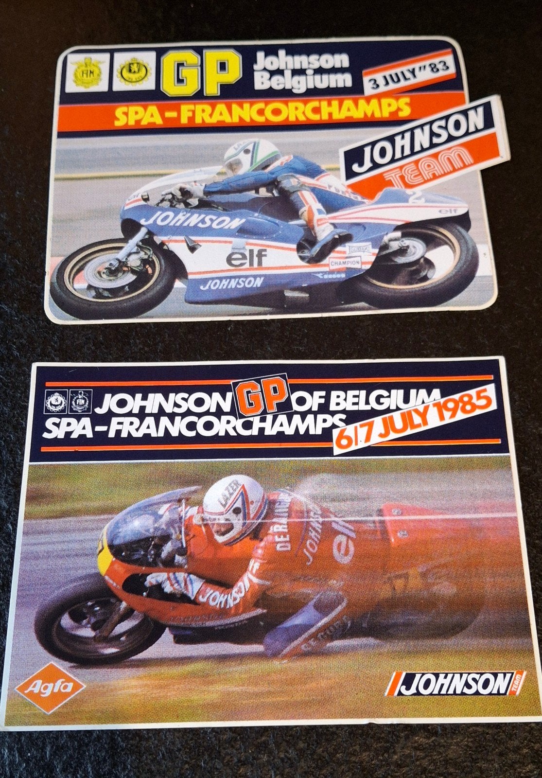 Lot d'autocollants motocross de l'équipe Francorchamps Johns, Enlèvement ou Envoi, Comme neuf, Voiture ou Moto
