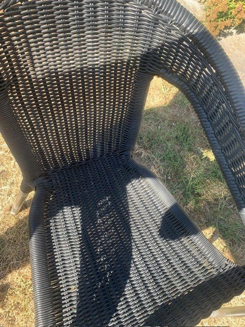 Terrasset: 4 Wicker Stoelen + Handige Inklapbare Tafel, Tuin en Terras, Ophalen, Wicker, Inklapbaar