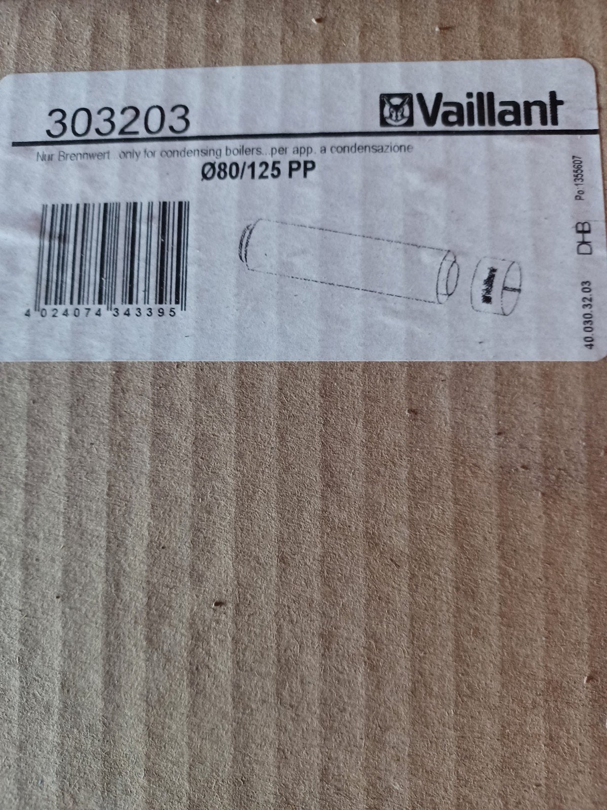 Vaillant schouw 80/125 concentrisch, Ophalen