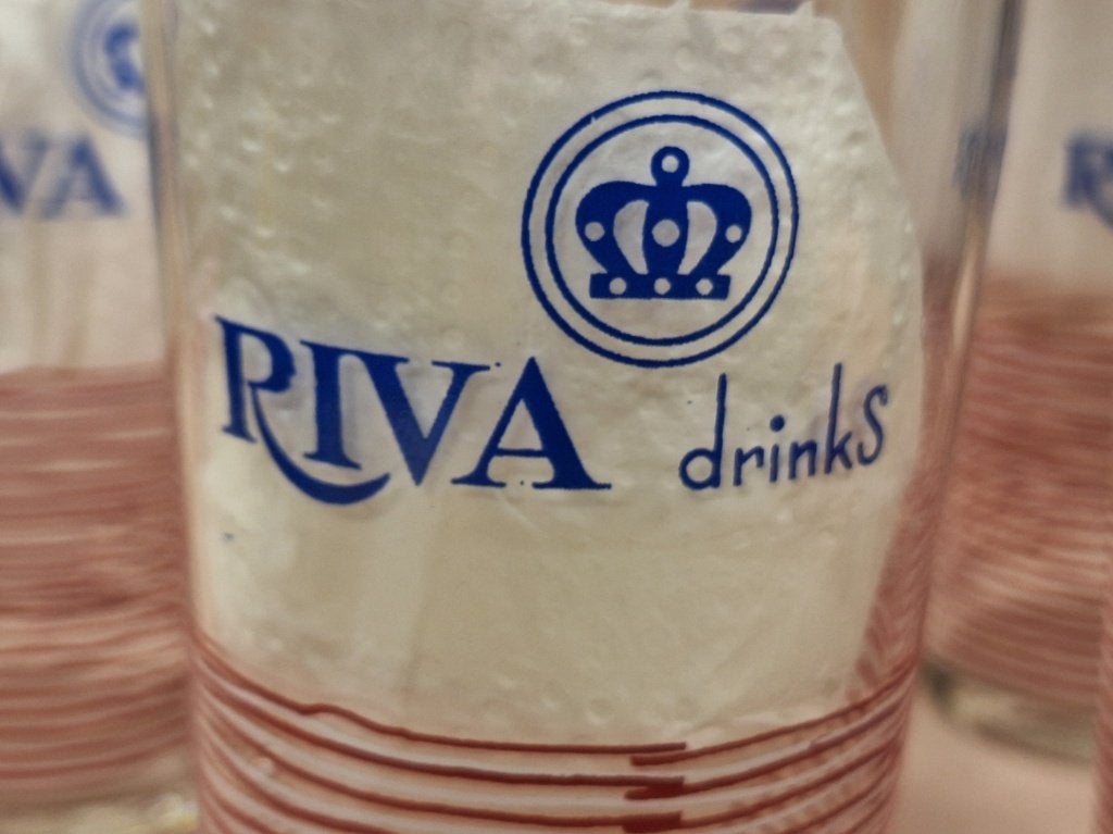 5 verres à eau/limonade Riva Dentergem, Enlèvement, Comme neuf, Verre à soda