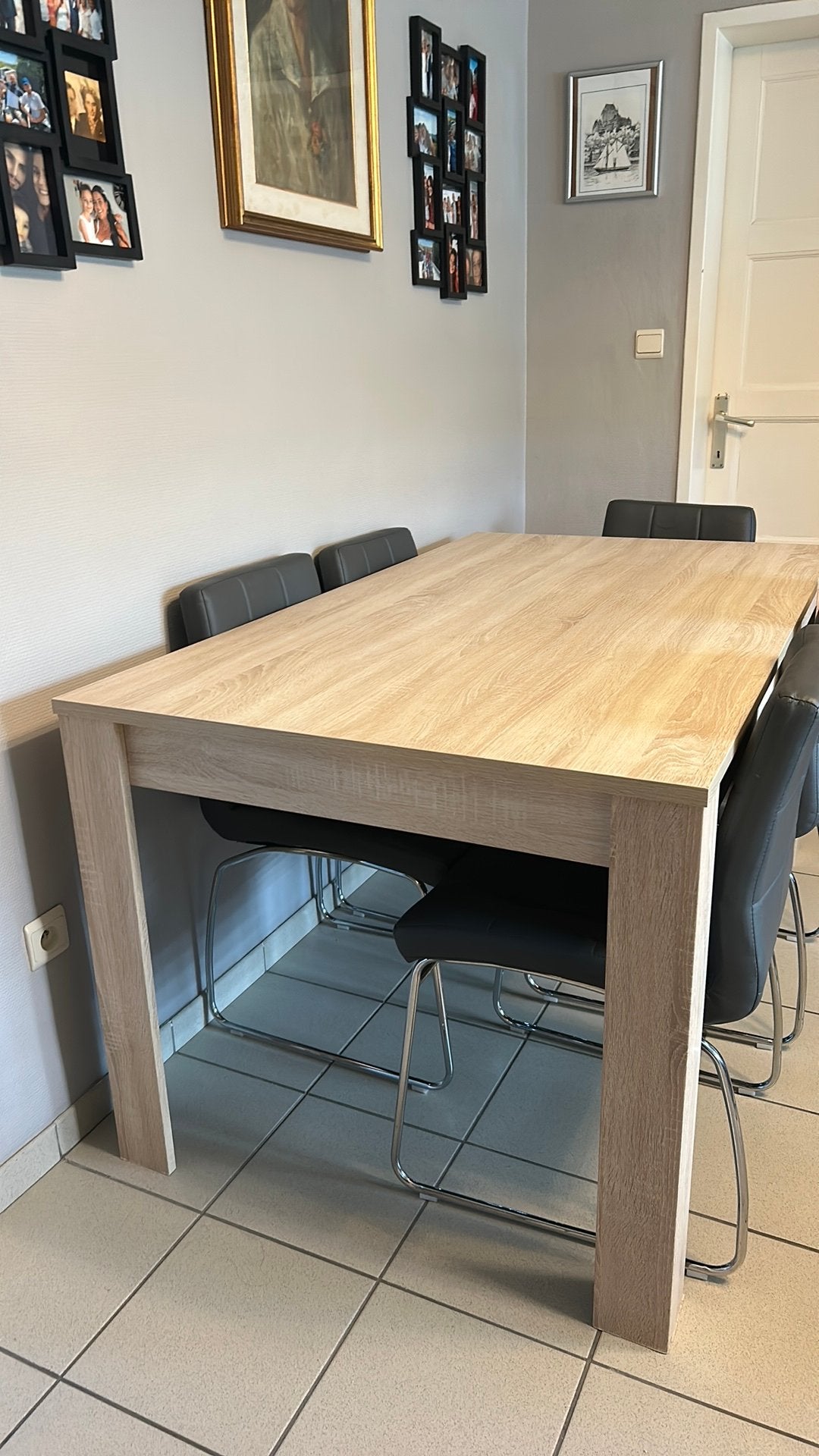 Table de salle a manger plus meuble tv, Enlèvement, Comme neuf, Chêne
