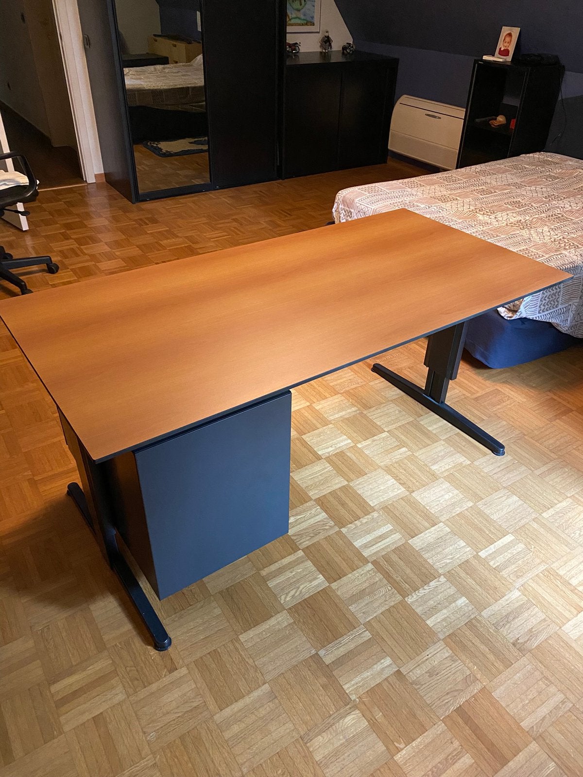 Bureau met kastje, Ophalen, Met lades, 150 cm, Metaal