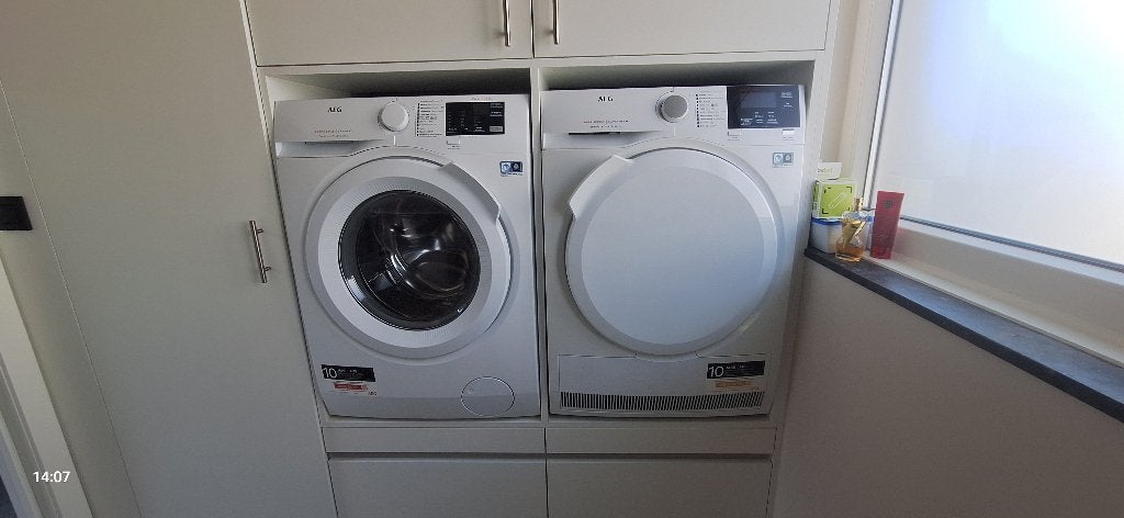 Wasmachine en droogkast aeg, Elektronische apparatuur, Was-droogcombinaties, Gebruikt, 6 tot 8 kg, 85 tot 90 cm, Ophalen