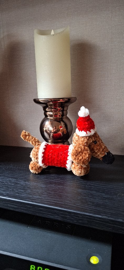 Decoratie Teckel Dachshund, Neuf, Rouge, Autres matériaux, Autres styles