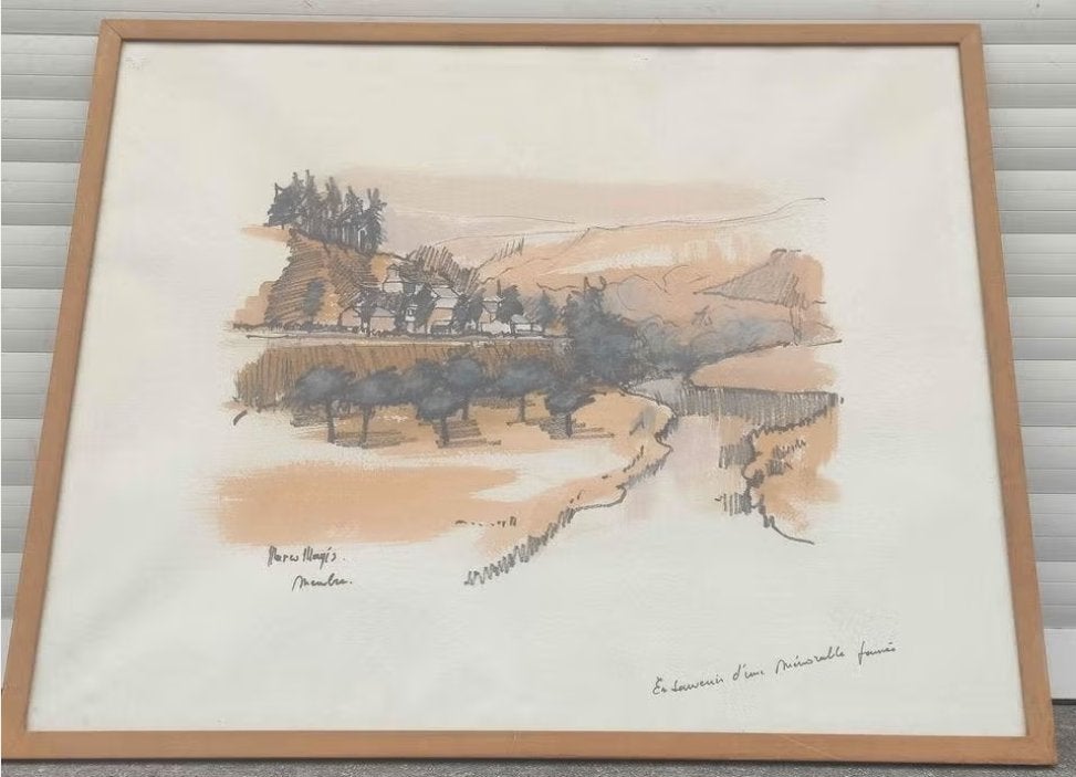 Aquarelle signe Marco magis, Enlèvement ou Envoi, Aquarelle