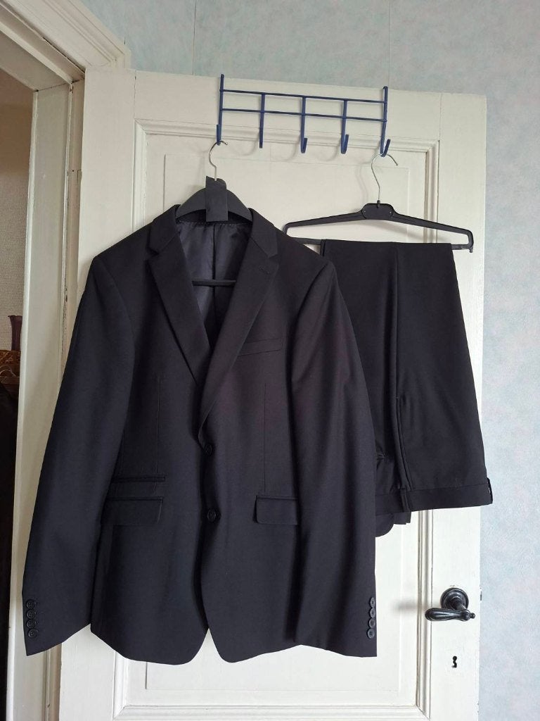 Costume noir WE - Taille 48/50, Kleding | Heren, Kostuums en vesten, Ophalen, WE, Maat 48/50 (M), Zwart