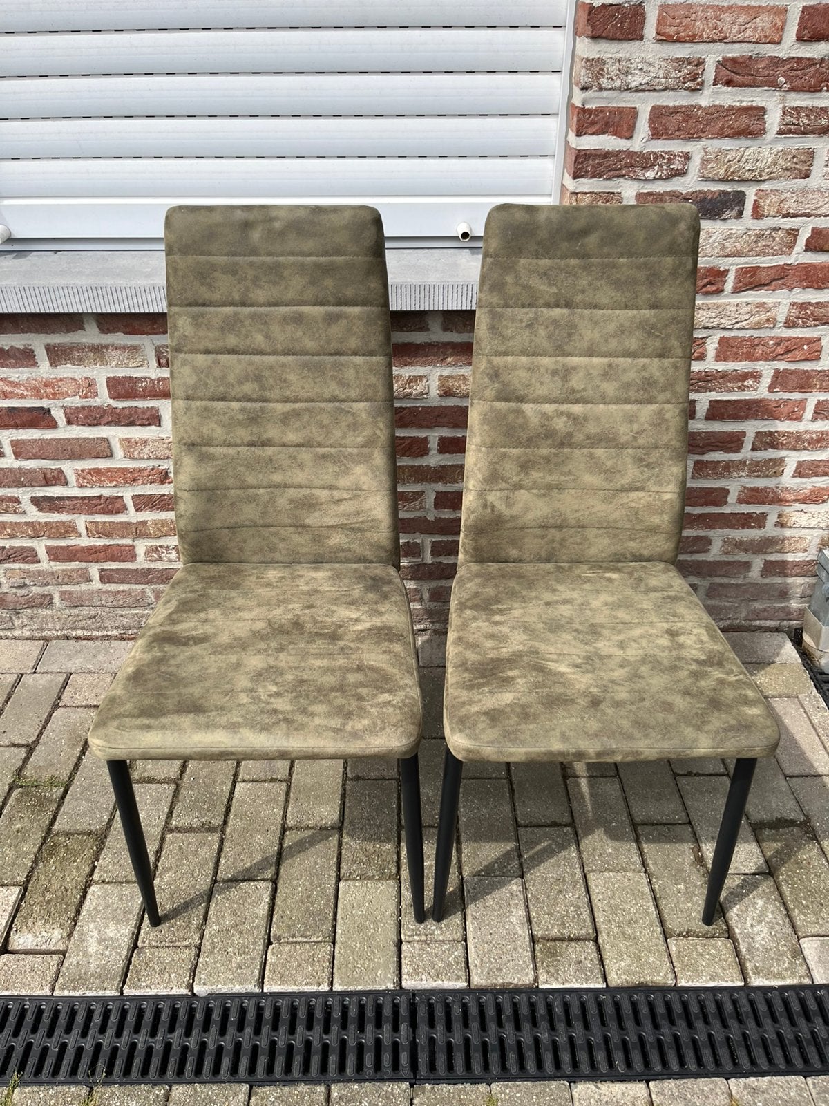 8 groene stoelen, Ophalen, Gebruikt