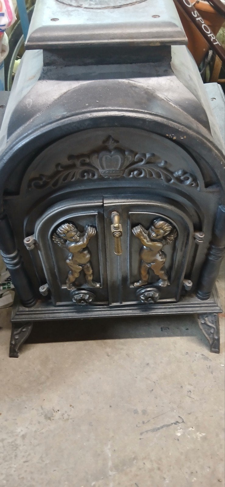 gietijzeren houtkachel(zwart ), Gebruikt, Houtkachel, Ophalen of Verzenden, Vrijstaand