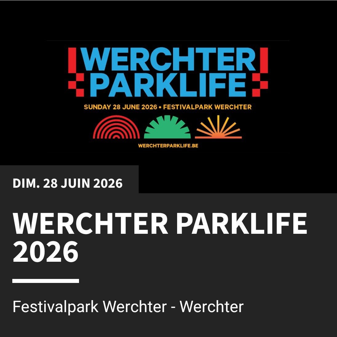 Werchter Parklife: 2 places VIP soyez tout devant  !, Tickets & Billets