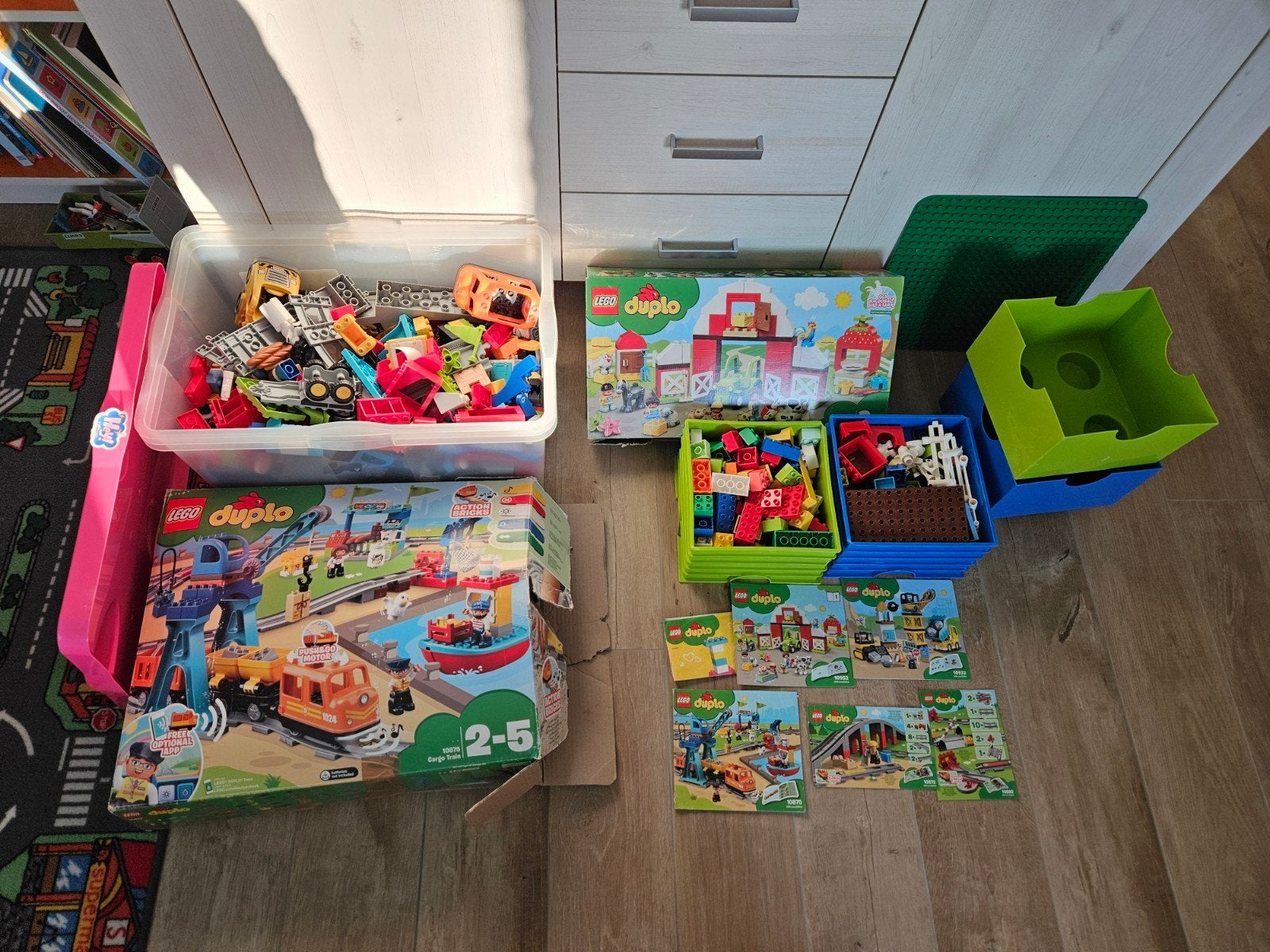 Groot lot DUPLO incl goederentrein en bijdozen, Ophalen, Zo goed als nieuw, Overige merken