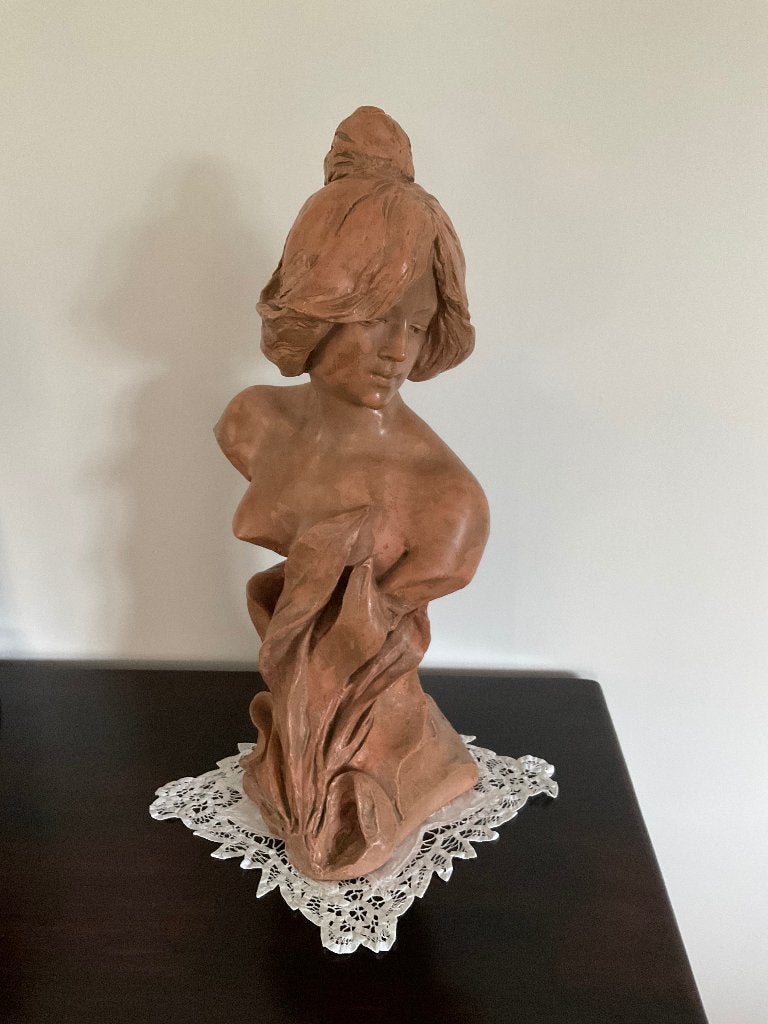 Art Nouveau Beeld Buste Vrouw, 50 - 100 cm, Enlèvement, Femme, Buste