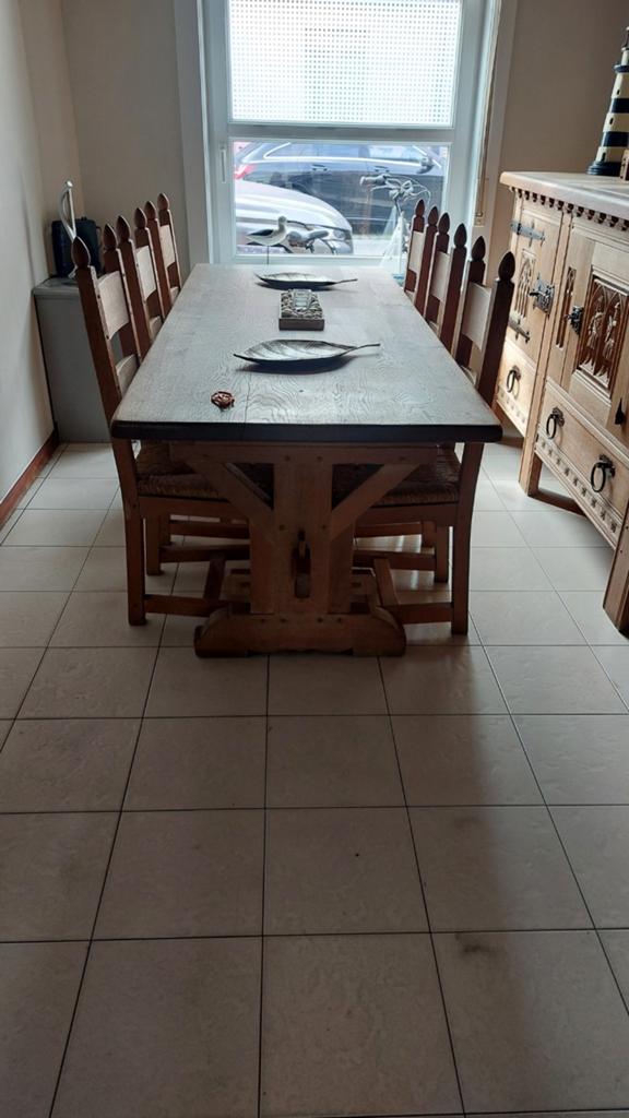 Franse eiken Bar kast , tafel met 6 stoelen, Enlèvement