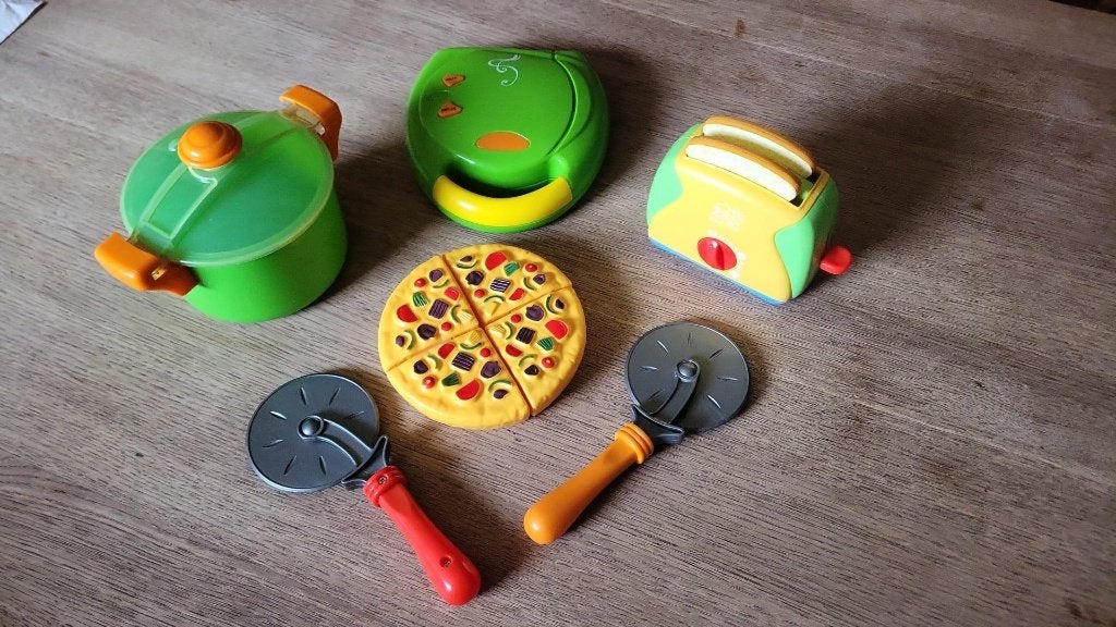 Speelgoed Wafelijzer, broodrooster, kookpot, pizza, Kinderen en Baby's, Ophalen of Verzenden, Gebruikt, Ontdekken, Met geluid