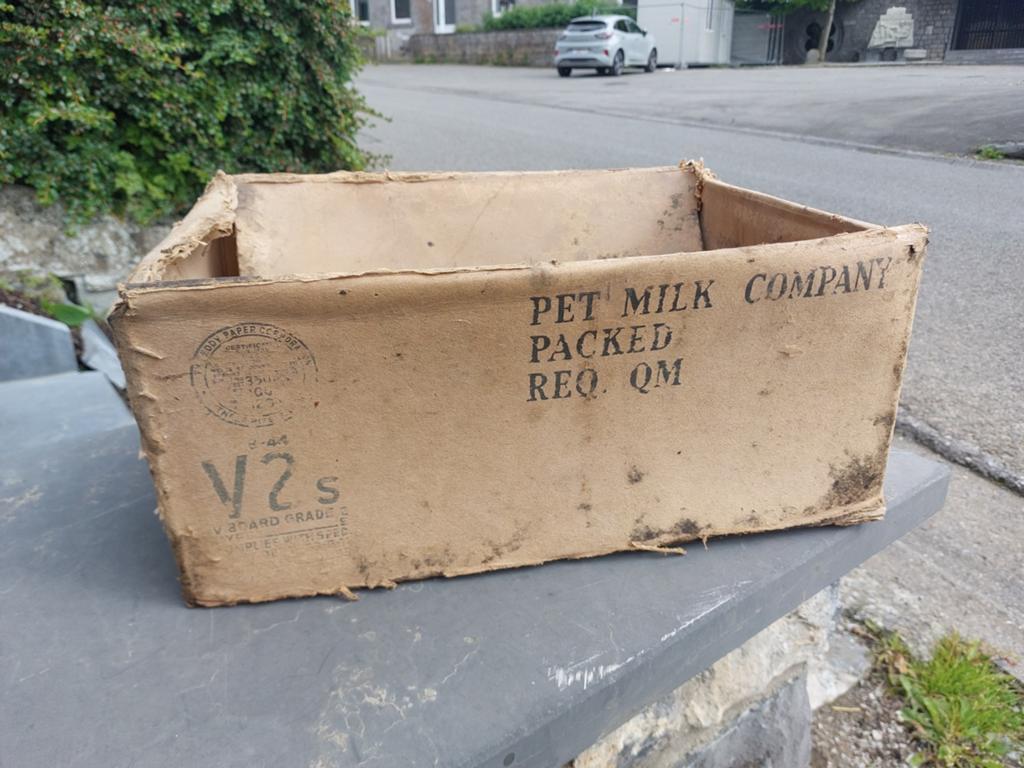 Carton ration US ww2  Milk 08/1944, Enlèvement ou Envoi, Armée de terre, Caisse ou Géocache