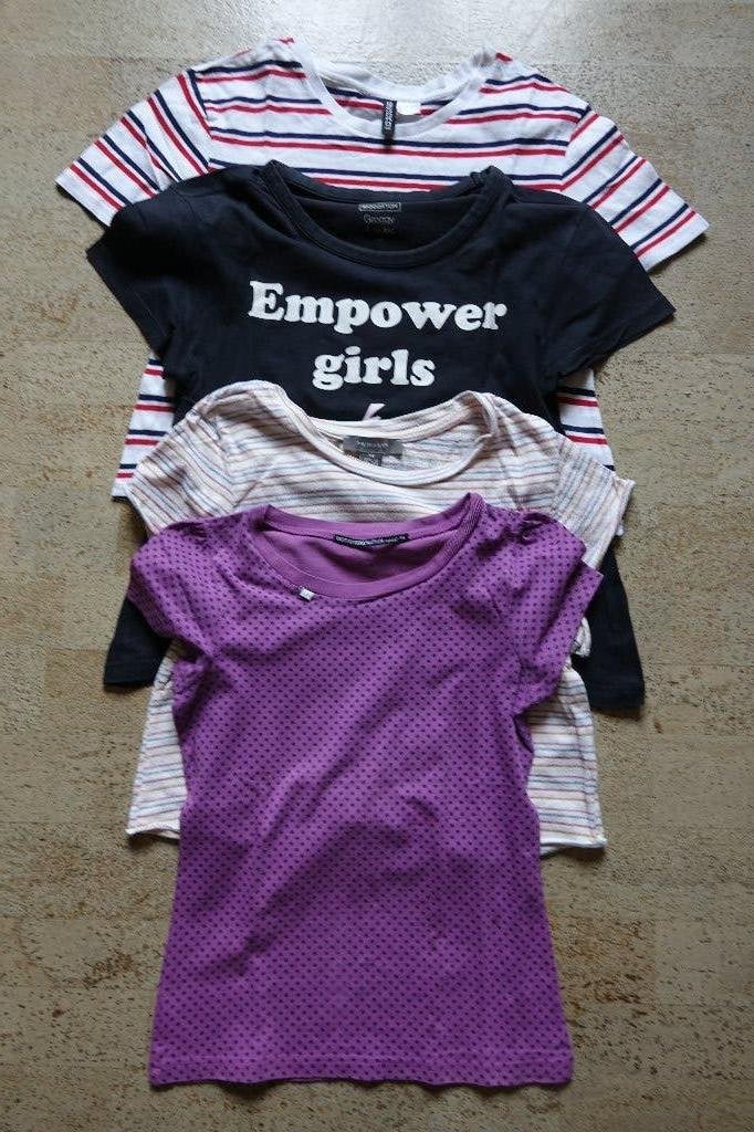 set van 4 t-shirts maat XS goede staat, Meerkleurig, Ophalen of Verzenden, Korte mouw, Maat 34 (XS) of kleiner