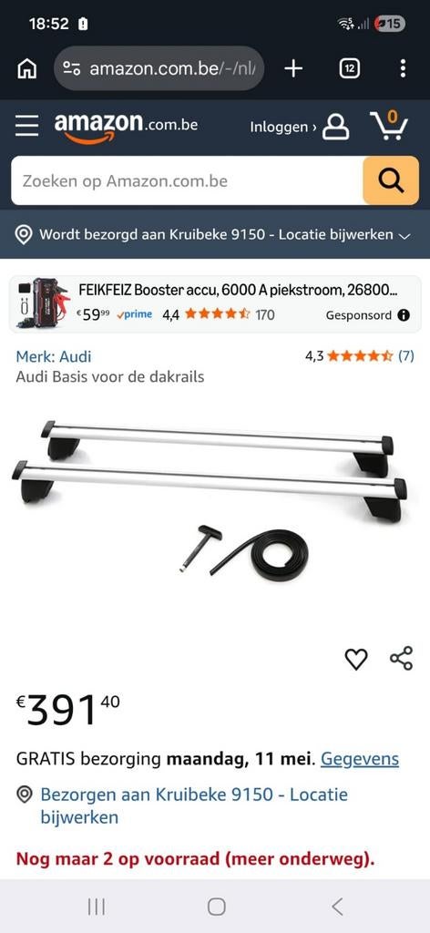 Audi Q5 nieuwe dakdragers, Auto diversen, Dakdragers, Ophalen, Nieuw