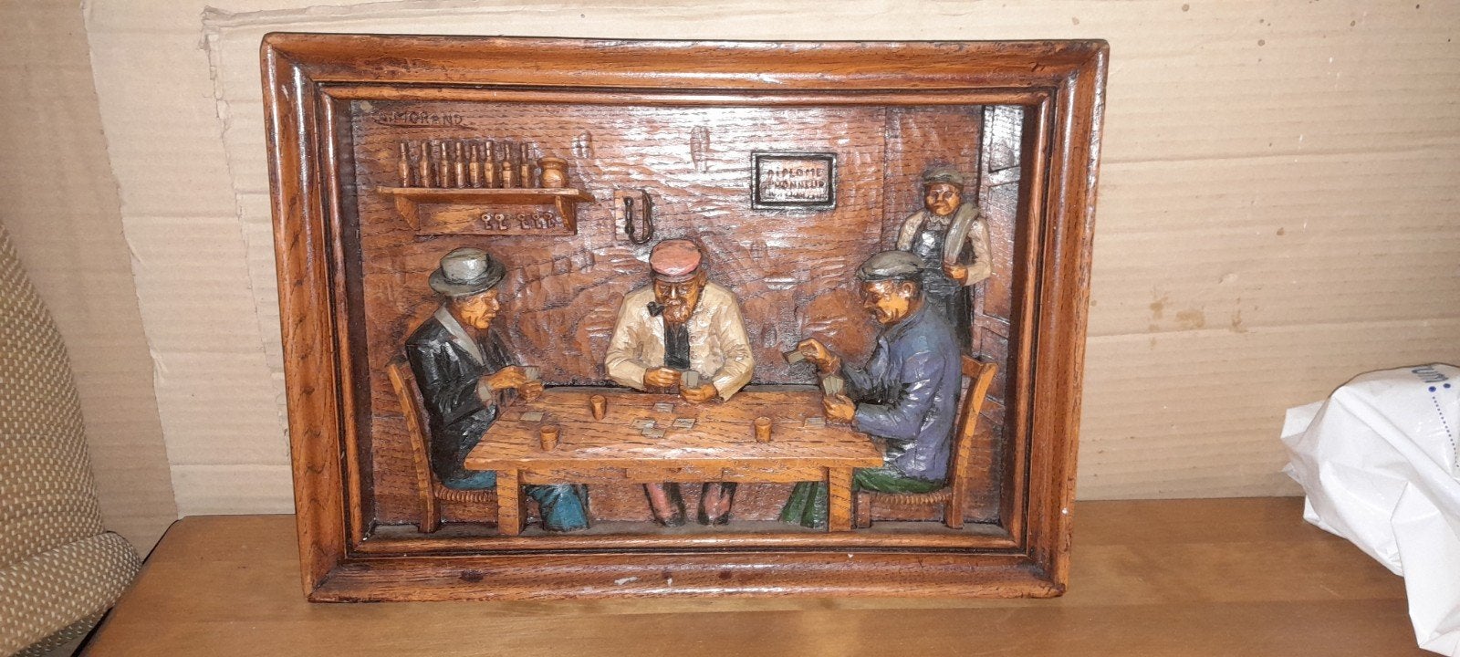 tableau en bois, Bois, Décoration murale, Enlèvement, Groupe de personnes