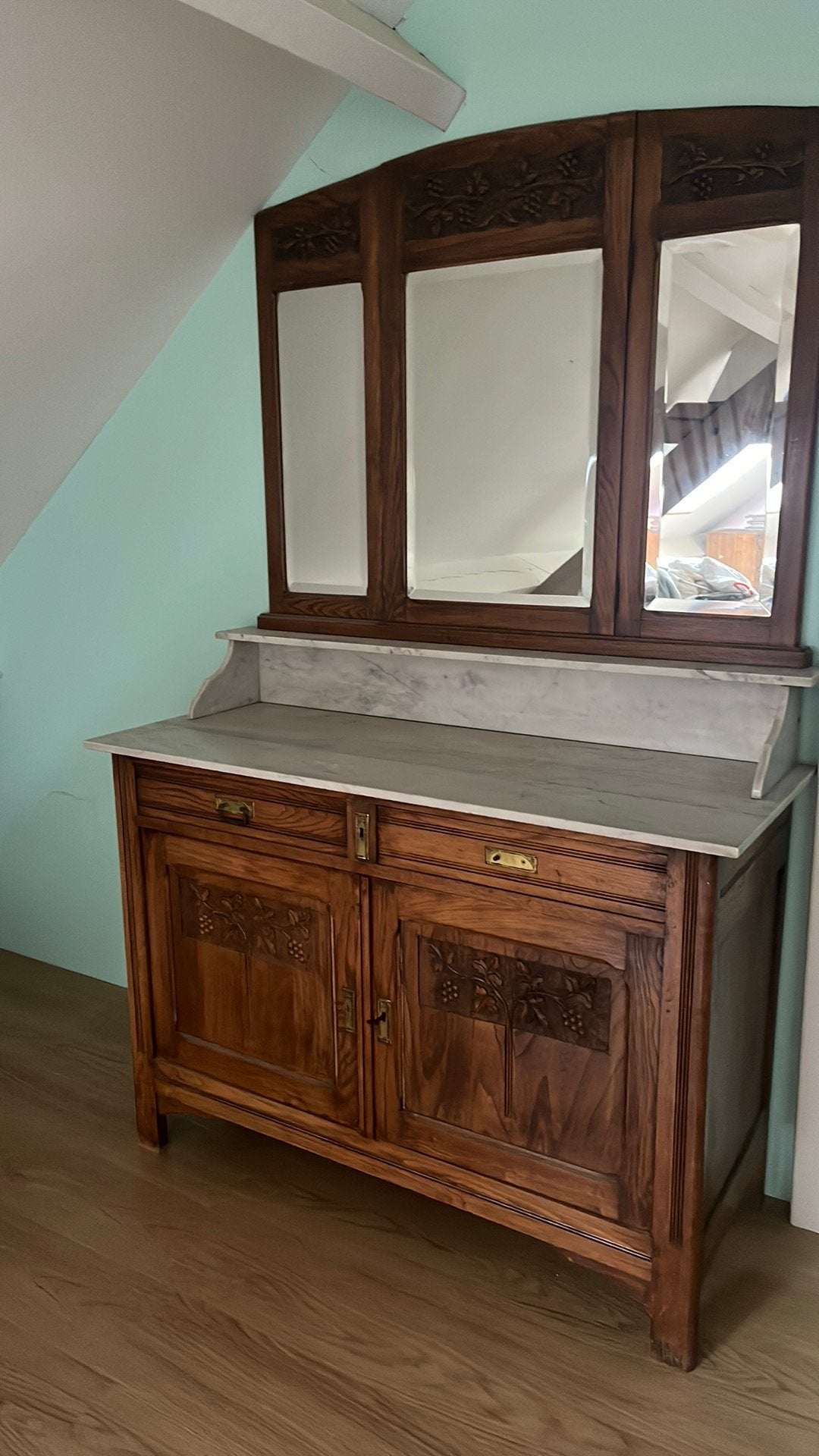 Dressoir met spiegel, Antiek en Kunst, Ophalen