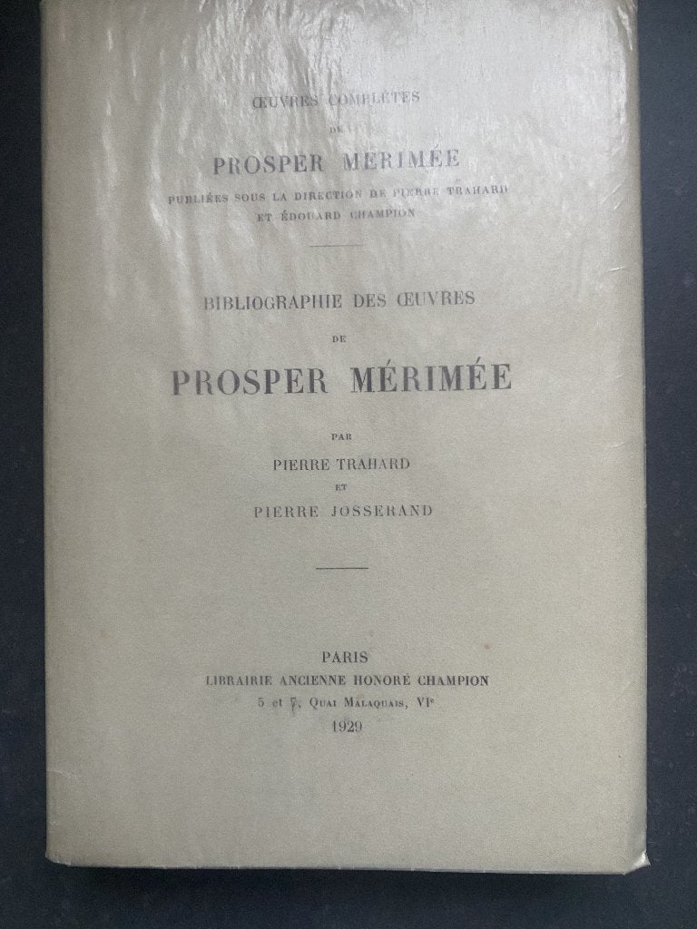 Bibliographie  Prosper Mérimée E.O.  1929  ex. num., Antiek en Kunst, Ophalen of Verzenden