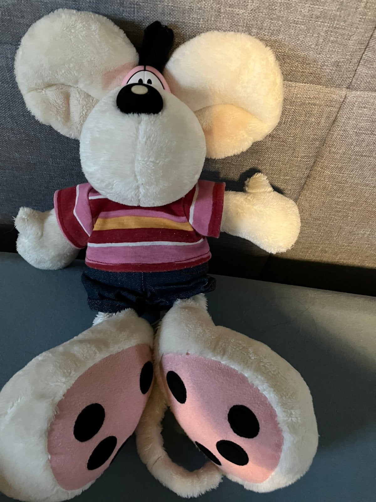 Diddl knuffel 25 cm t-shirt + jeans short, Enlèvement ou Envoi, Diddl, Comme neuf, Peluche