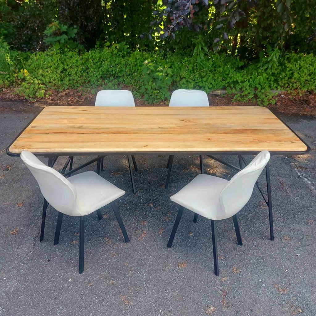 Table à manger avec chaises, Maison & Meubles, Enlèvement, Comme neuf, Moderne, 4 à 6 chaises