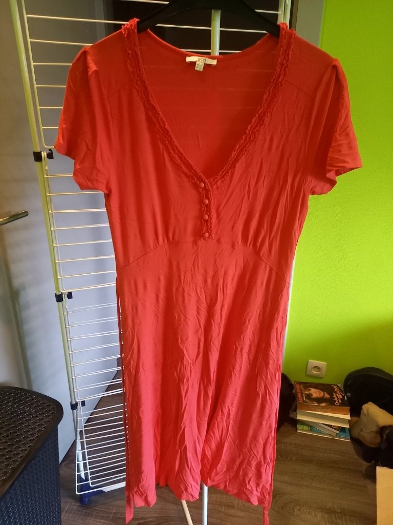 rode jurk, Maat 46/48 (XL) of groter, Ophalen of Verzenden, Zo goed als nieuw, PTC