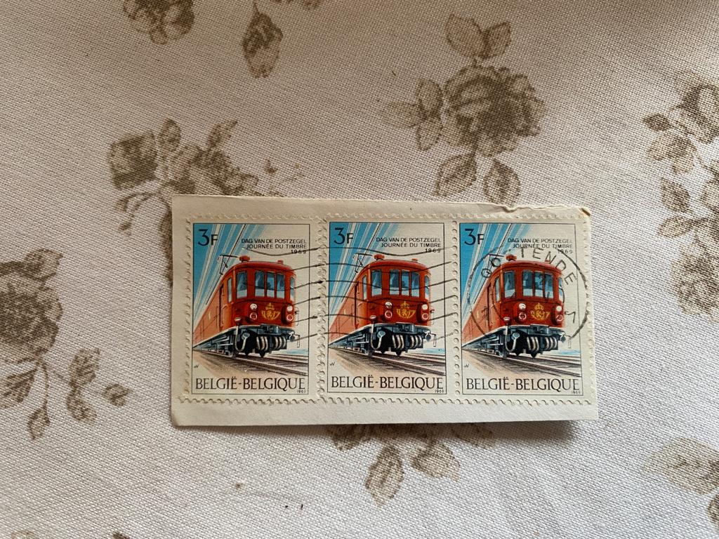 België 3F 1969 Elektrische locomotief Postzegeldag 3x, Postzegels en Munten, Postzegels | Europa | België, Gestempeld, Frankeerzegel