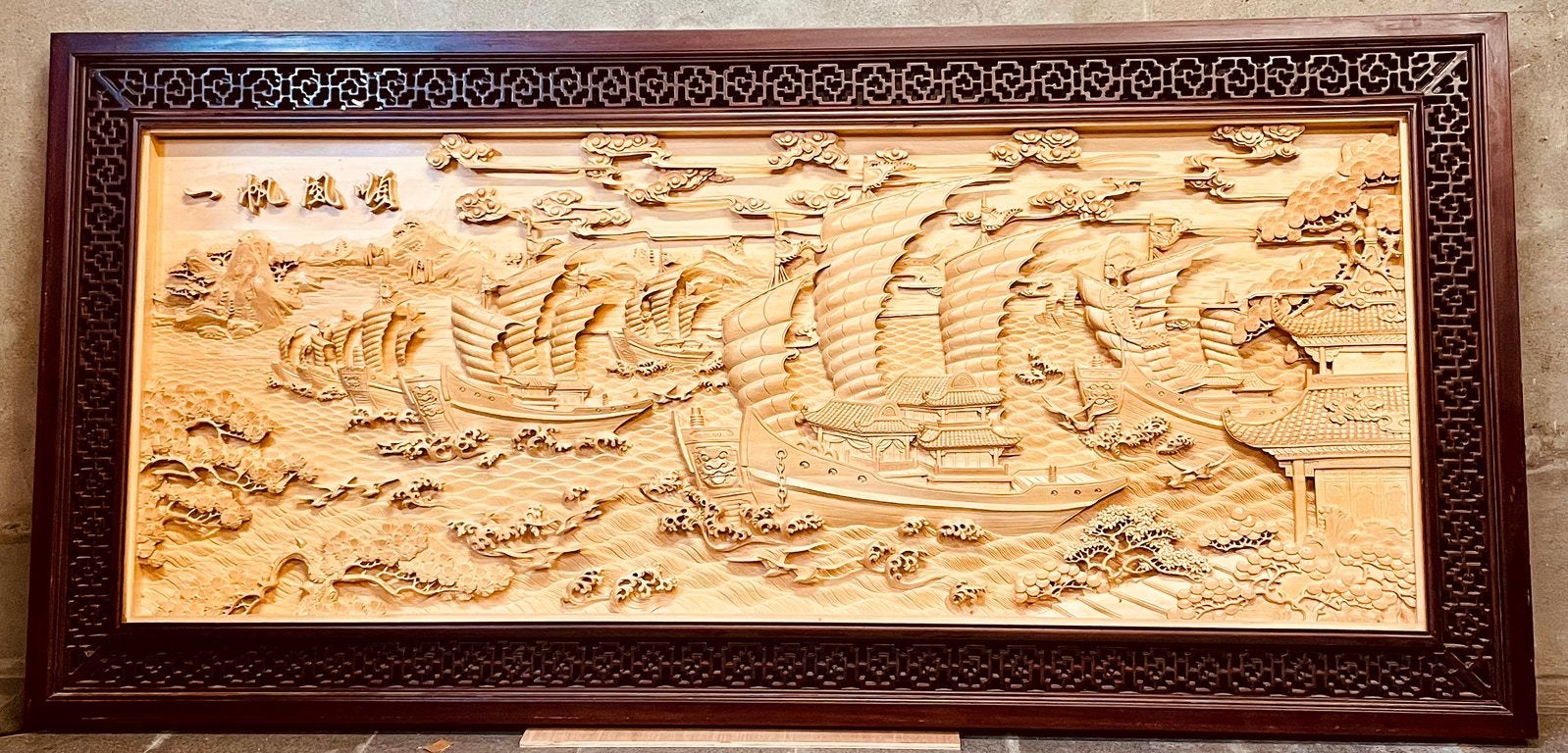 Panneau de sculpture sur bois 3D chinois monumental, Antiquités & Art, Art | Peinture | Classique, Enlèvement