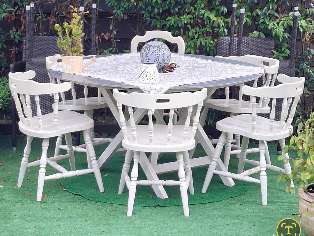 zes stoelen te koop, Maison & Meubles, Enlèvement, Comme neuf, Bois, Bonaza styl