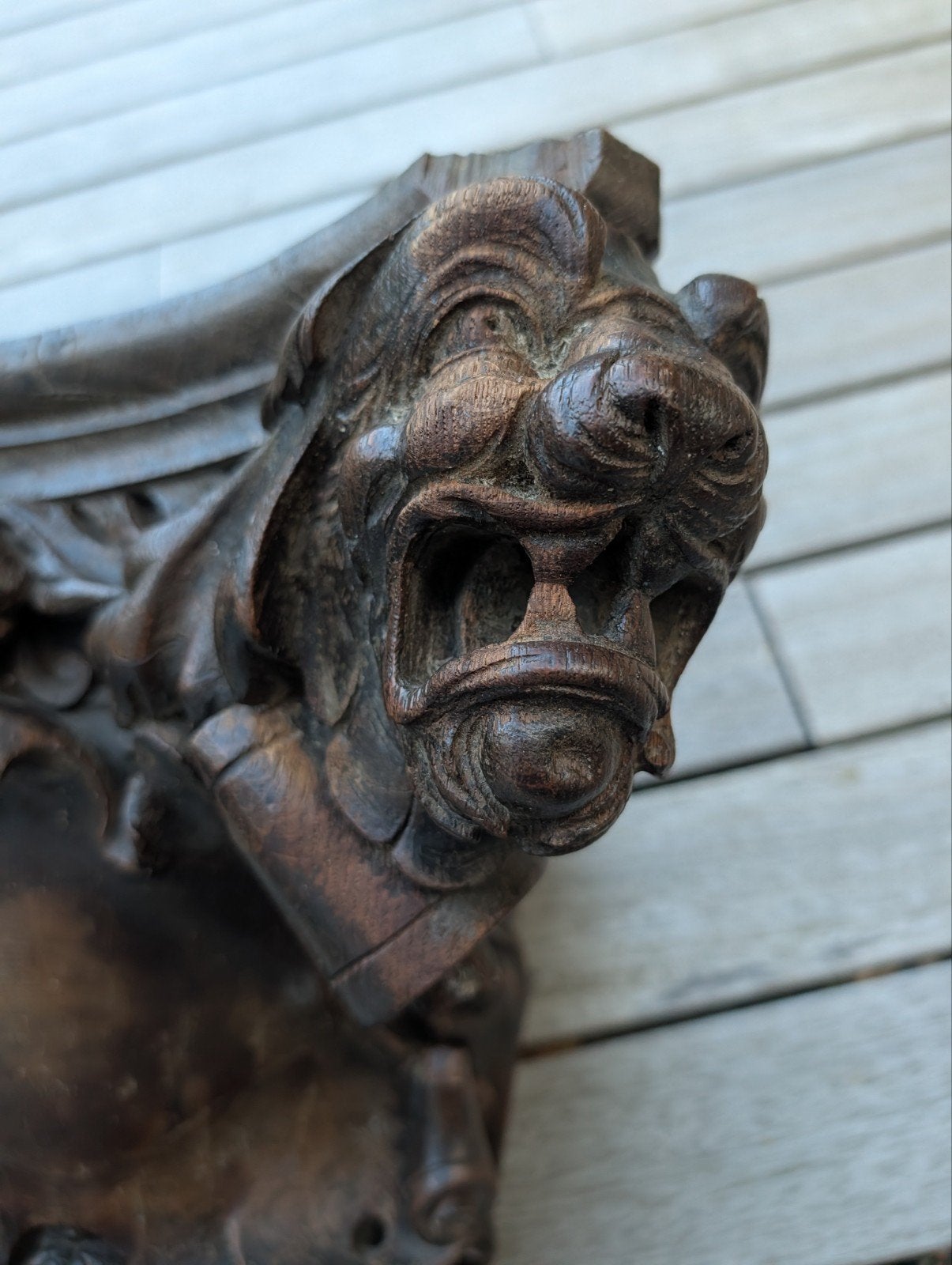Houten, antieke Franse wandconsole., Ophalen