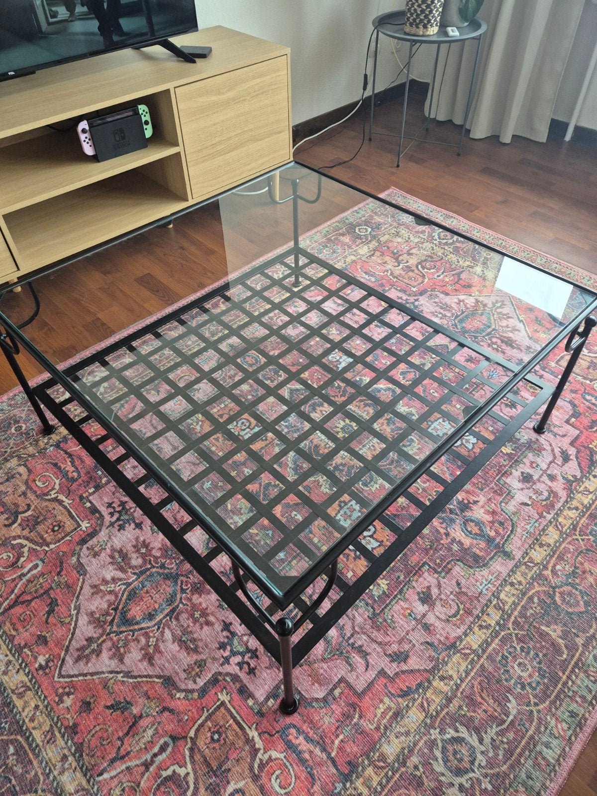 Table basse (93x93 cm), Ophalen, Gebruikt, 100 tot 150 cm, Vierkant