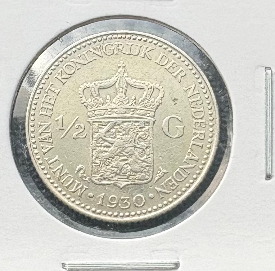 1/2 florin d'argent 1930 Pays-Bas, Enlèvement ou Envoi, Reine Wilhelmine