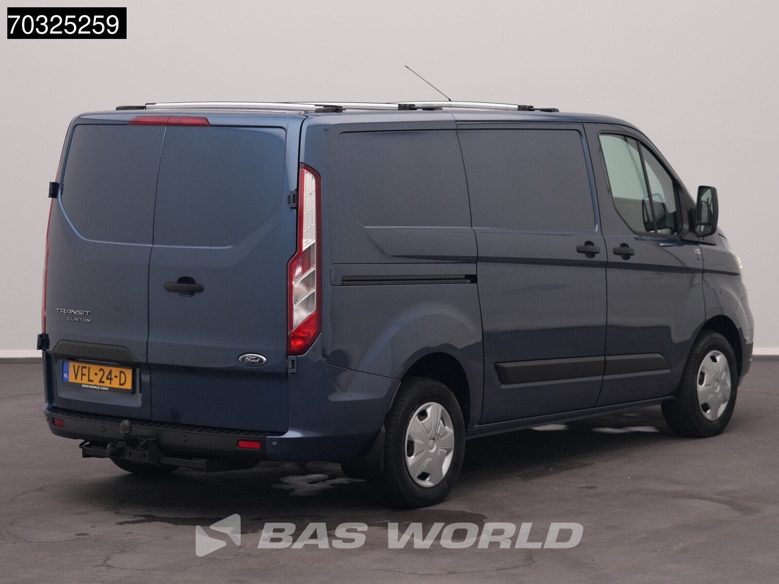 Ford Transit Custom 105pk L1H1 Trekhaak LED Xenon Navi Airco, Auto's, Bestelwagens en Lichte vracht, Euro 6, 4 cilinders, Blauw